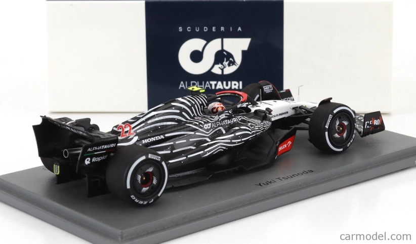 Iskrový model Alpha tauri F1 At04 Team Alpha Tauri N 22 Las Vegas Usa Gp 2023 Yuki Tsunoda 1:43 Biela Čierna