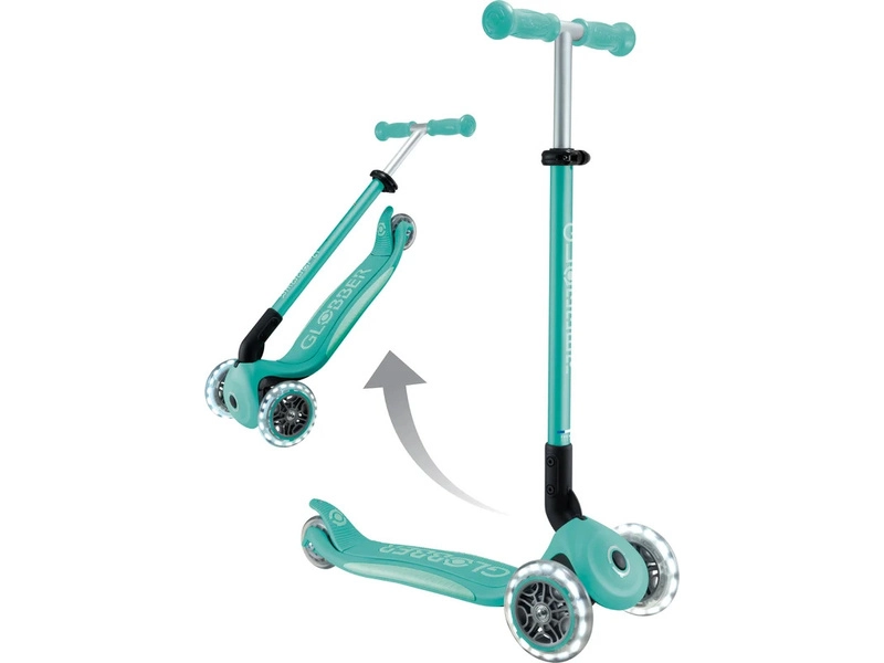 Globber - Koloběžka Primo Plus Lights V2 skládací Blue/Emerald Green
