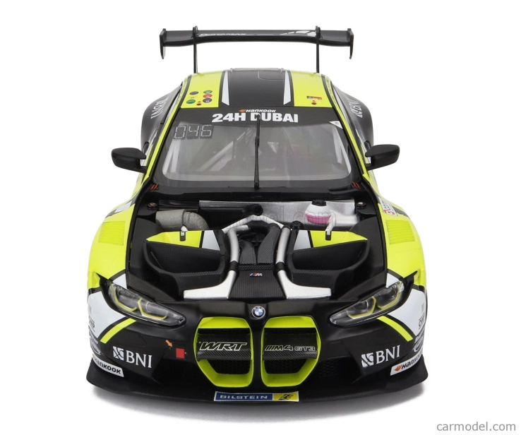 Minichamps BMW radu 4 M4 Gt3 Team Wrt N 46 3. 24h Dubaj 2023 Valentino Rossi - Sean Gelael - Max Hesse - Maxime Martin - Timothy Whale 1:18 Žltá čierna
