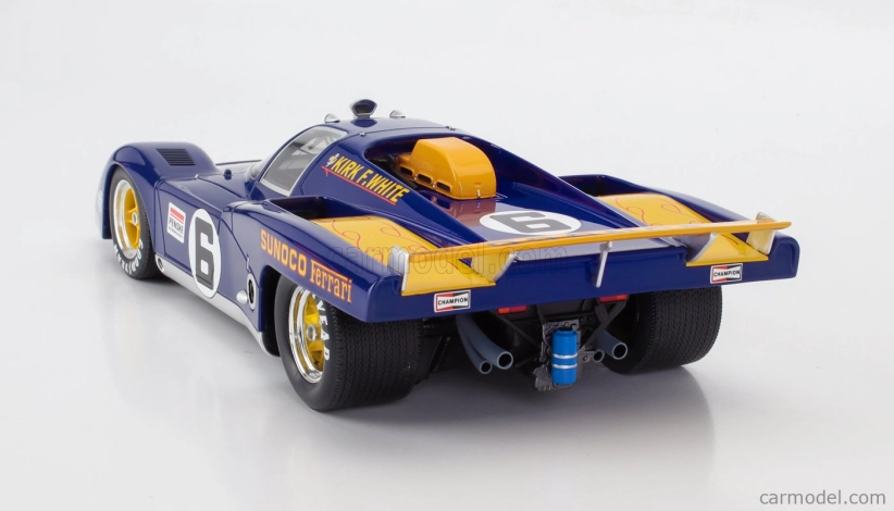 Werk83 Ferrari 512m 5.0l V12 Team Penske Sunoco N 6 3rd 24h Daytona 1971 Mark Donohue - David Hobbs 1:18 Modrá Žlutá