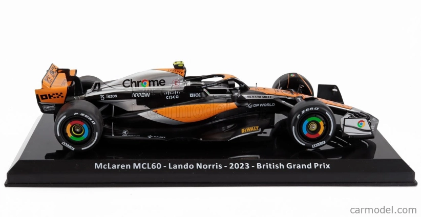 Edicola Mclaren F1  Mcl60 Team Mclaren N 4 2nd British Gp 2023 Lando Norris - Blister Box 1:24 Oranžová Černá