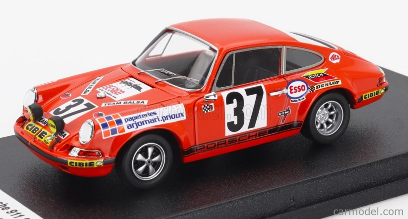 Trofeu Porsche 911s 2.4l Coupe Team P.mauroy N 37 24h Le Mans 1971 Pierre Mauroy - Jean Claude Lagniez 1:43 Orange