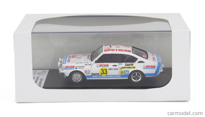 Trofeu Opel Kadett Gt/e (night Version) N 33 Rally Montecarlo 1978 Rob Slotemaker - Andre Jetten 1:43 Bílá Světle Modrá