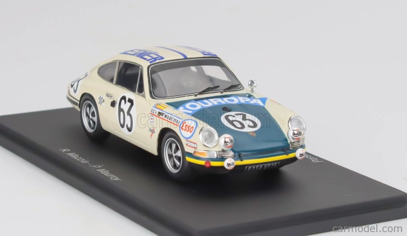 Spark-model Porsche 911s Coupe 1991cc S6 Team M.martin N 63 24h Le Mans 1969 Rene Mazzia - Pierre Mauroy 1:43 Bílá Zelená