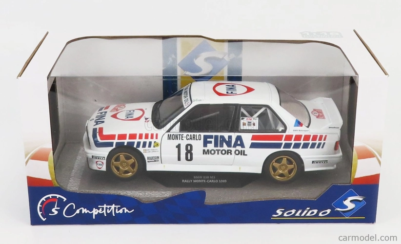 Solido BMW 3-series M3 (e30) Fina Gr.a N 18 Rally Montecarlo 1989 Marc Duez - Alain Lopes 1:18 Bílá Červená Ble