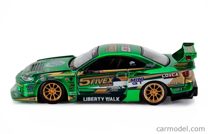Mini-gt Nissan Silvia (s15) Lb Super Silhouette N 5 Fausto Racing Lhd 2024 1:64 Zelená