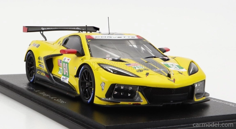 Spark-model Chevrolet Corvette C8.r 5.5l V8 Team Corvette Racing N 64 24h Le Mans 2022 T.milner - N.tandy - A.sims 1:43 Yellow
