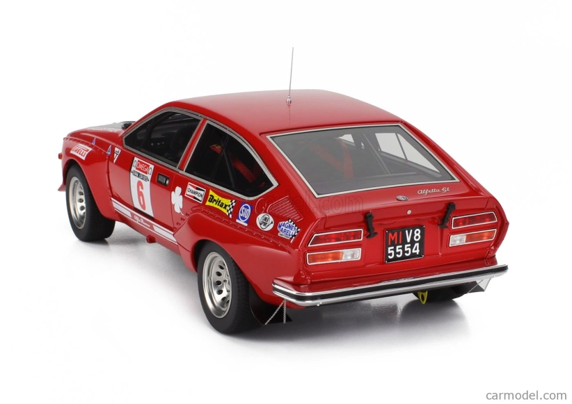 Ls-collectibles Alfa romeo Alfetta Gt Gr.2 (nočná verzia) N 6 Winner Rally Isola D'elba 1975 Amilcare Ballestrieri - Enrico Gigli 1:18 červená čierna