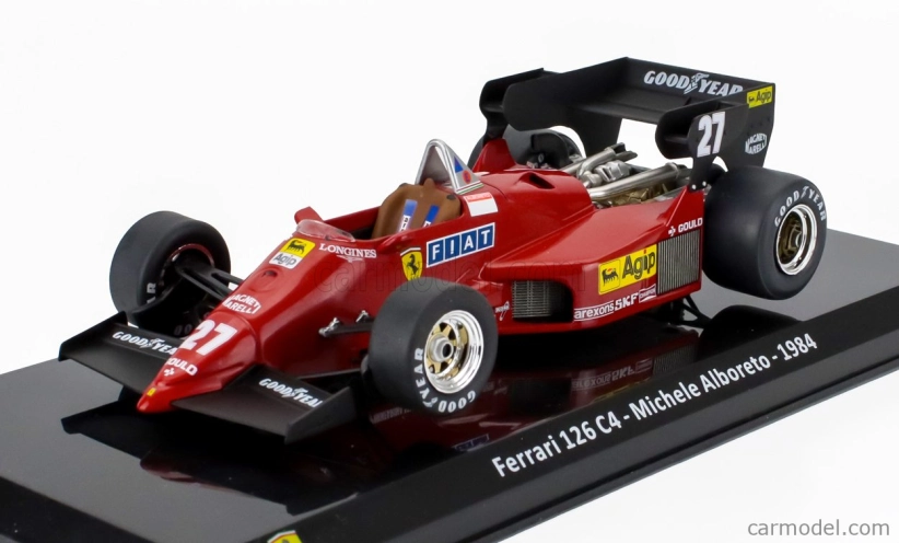 Edicola Ferrari F1 126 C4 N 27 Sezóna 1984 Michele Alboreto - Con Vetrina - S vitrínou 1:24 červená čierna