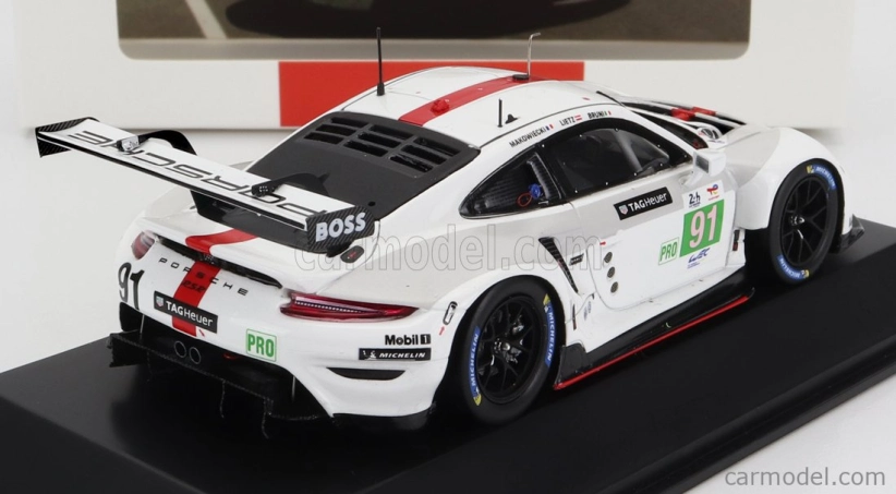 Spark-model Porsche 911 991-2 4.2l Team Porsche Gt N 91 Winner Lmgte Pro Class 24h Le Mans 2022 Gianmaria Bruni - Richard Lietz - Frederic Makowiecki 1:43 Biela Sivá Červená