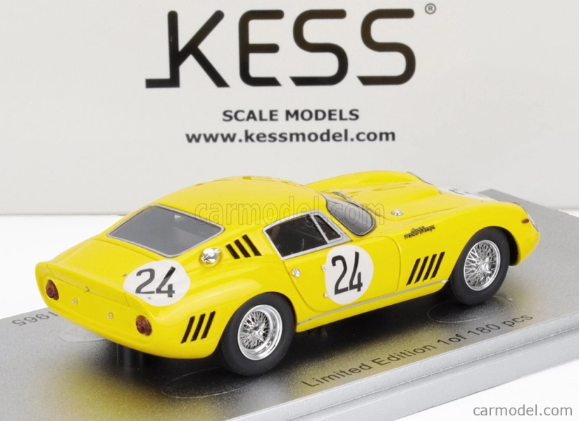 Kess-model Ferrari 275 Gtb/c Sn.6885 Team Ecurie Francorchamps N 24 3. 24h Le Mans 1965 Willy Mairesse - Jean Blaton (beurlys) 1:43 Žltá