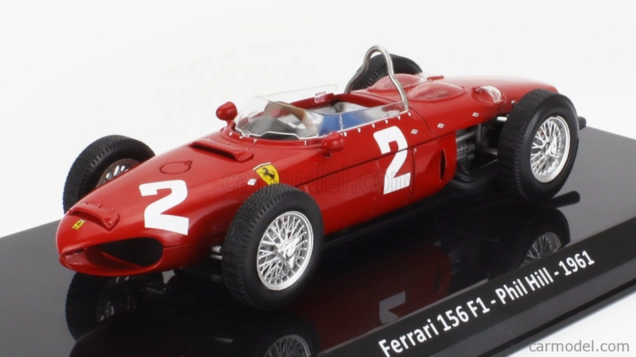 ROZBALENÉ – Edicola Ferrari F1 156 N 2 World Champion Season 1961 Phil Hill – s vitrínou – 1:24 červená
