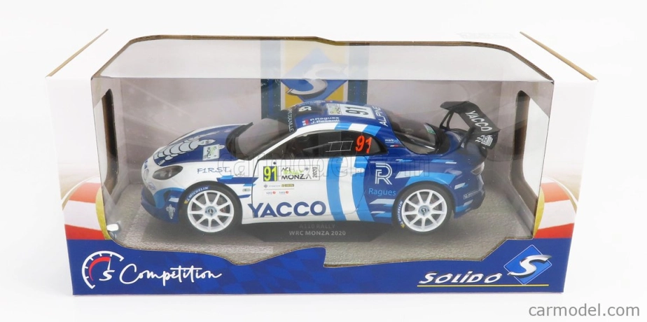 Solido Renault A110 Alpine N 91 Winner Rgt Class Rally Monza 2020 P.ragues - J.pesenti 1:18 2 Tones Blue White