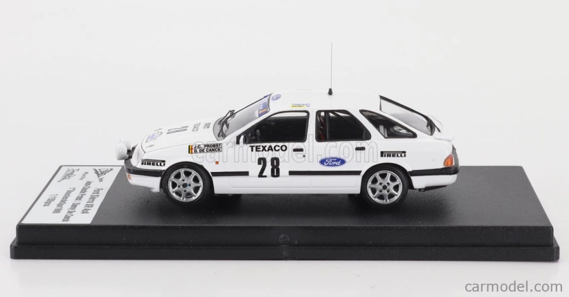 Trofeu Ford england Sierra Xr 4x4 N 28 Winner Rally Boucles De Spa 1986 Jean Claude Probst - Danny De Canck 1:43 Bílá