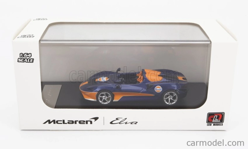 Lcd-model Mclaren Elva Gulf Livery 2020 1:64 Modrá Oranžová