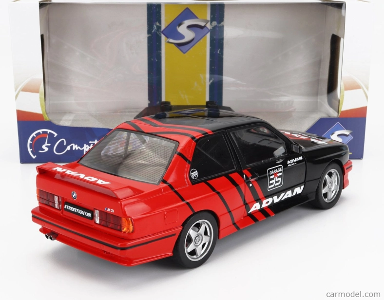 Solido BMW radu 3 M3 (e30) Advan Rally Drift Team 1990 1:18 Červená čierna
