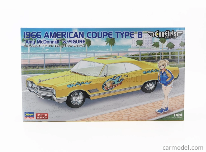 Hasegawa Pontiac American Coupe Type B s figúrkou Amy Mcdonnell 1966 1:24 /