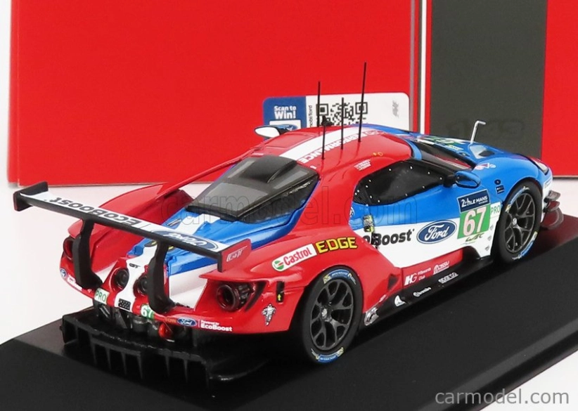 Ixo-models Ford usa Gt 3.5l Turbo V6 Team Ford Chip Ganassi Uk N 67 Lmgte Pro 2nd 24h Le Mans 2017 H.tincknell - A.priaulx - P.derani 1:43 Červená modrá biela