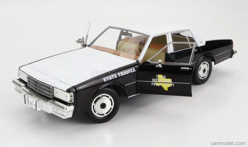 Greenlight Chevrolet Caprice Texas Police Department 1987 1:18 Černá Bílá