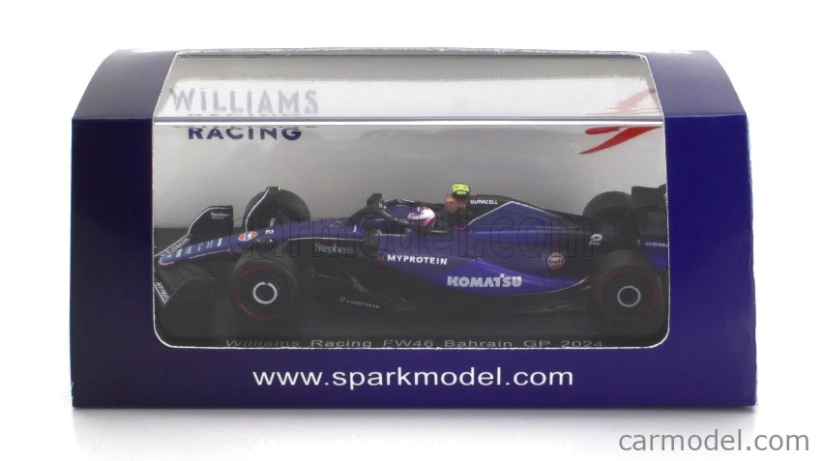 Spark-model Williams F1  Fw46 Team Williams Racing N 2 Season 2024 Logan Sargeant 1:64 2 Tóny Modré
