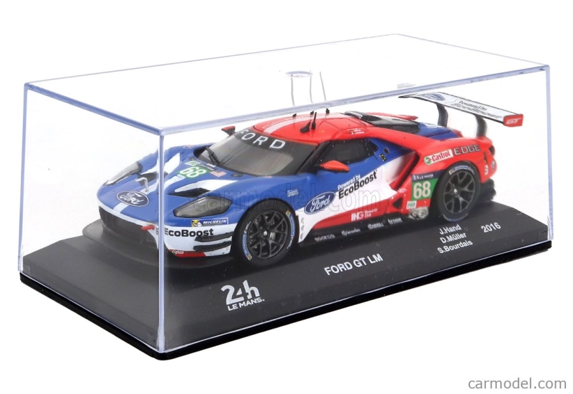 Edicola Ford usa Gt 3.5l Turbo V6 Team Ford Chip Ganassi Usa Lhd N 68 Winner Lmgte Pro Class 24h Le Mans 2016 Joey Hand - Dirk Muller - Sebastien Bourdais 1:43 Modrá Červená Bílá