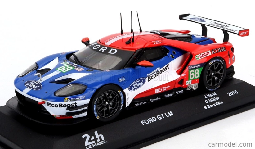 Edicola Ford usa Gt 3.5l Turbo V6 Team Ford Chip Ganassi Usa Lhd N 68 Winner Lmgte Pro Class 24h Le Mans 2016 Joey Hand - Dirk Muller - Sebastien Bourdais 1:43 Modrá Červená Bílá