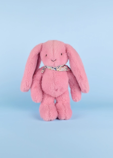 Doudou Plyšový králíček s šátkem růžový 35 cm