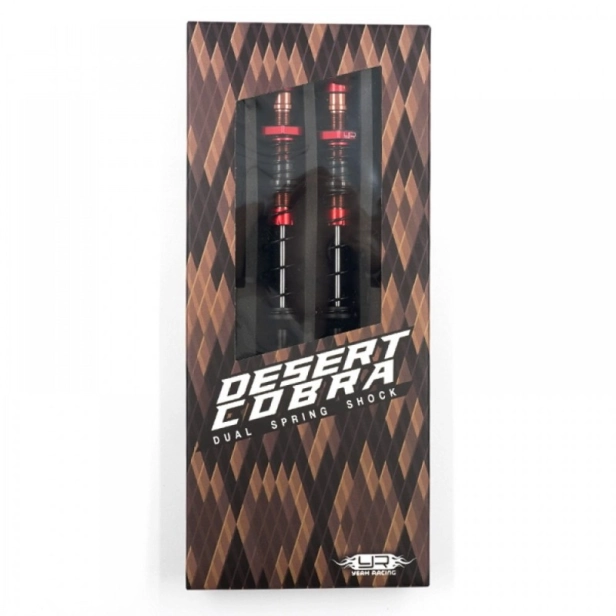 Hliníkové olejové tlumiče Cobra Dual, červené 100mm ( 2 ks )