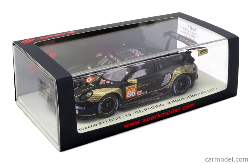 Spark-model Porsche 911 992 Rsr-19 Team Gr Racing N 86 8h Baharain 2023 Micheal Wainwright - Riccardo Pera - Benjamin Barker 1:43 Black Gold
