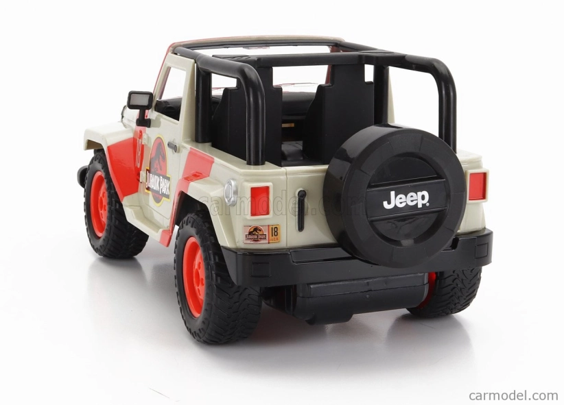 Jada Jeep Wrangler Rubicon Open 2015 - Jurassic World 1:16 Bílá Červená