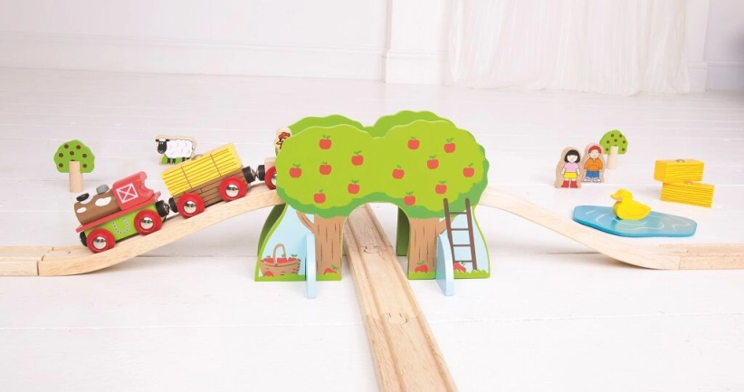 Bigjigs Rail dřevěná vláčkodráha farma - poškozený obal