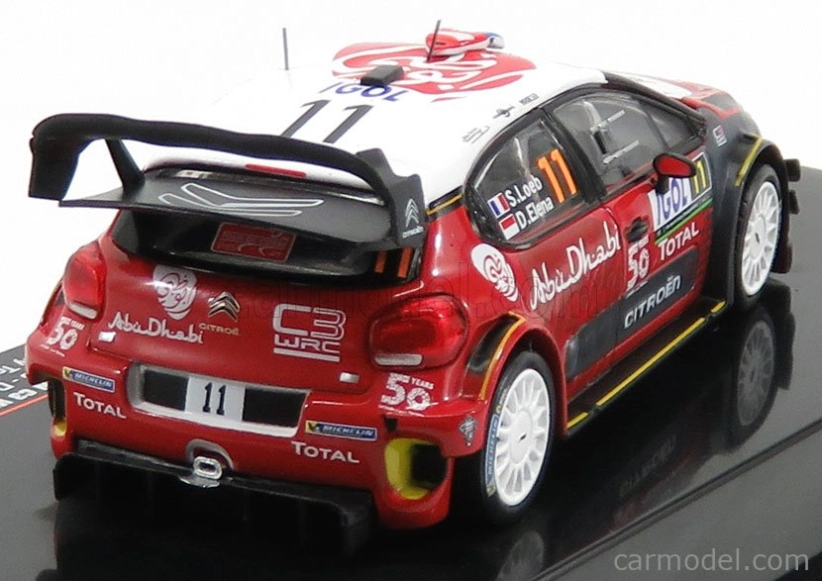 Ixo-models Citroen C3 Wrc Abu Dhabi N 11 Rally Tour De Corse 2018 S.loeb - D.elena 1:43 Červená Biela Sivá