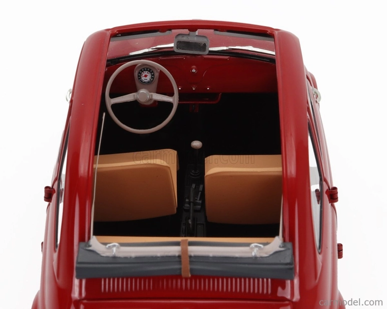 Kyosho Fiat 500 D Cabriolet Open 1960 1:18 Rosso Corallo - Červená