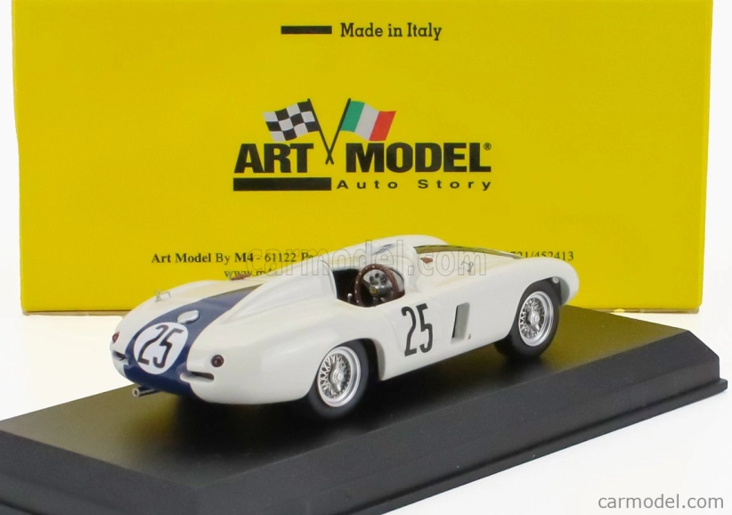 Art-model Ferrari 750 Monza Spider S/n.0578 N 25 2nd 12h Sebring 1955 Phil Hill - Carroll Shelby 1:43 Bílá Modrá