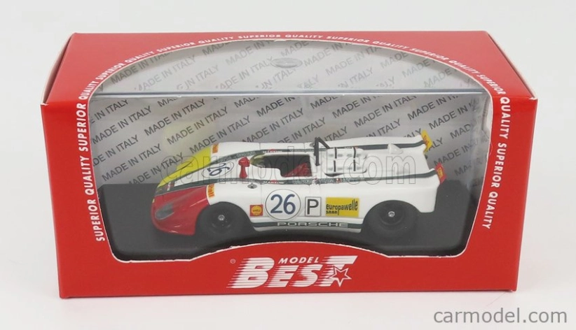 Najlepší model Porsche 908/2 Flunder Spider N 26 Targa Florio 1970 G.larrousse - R.lins 1:43 Biela červená žltá