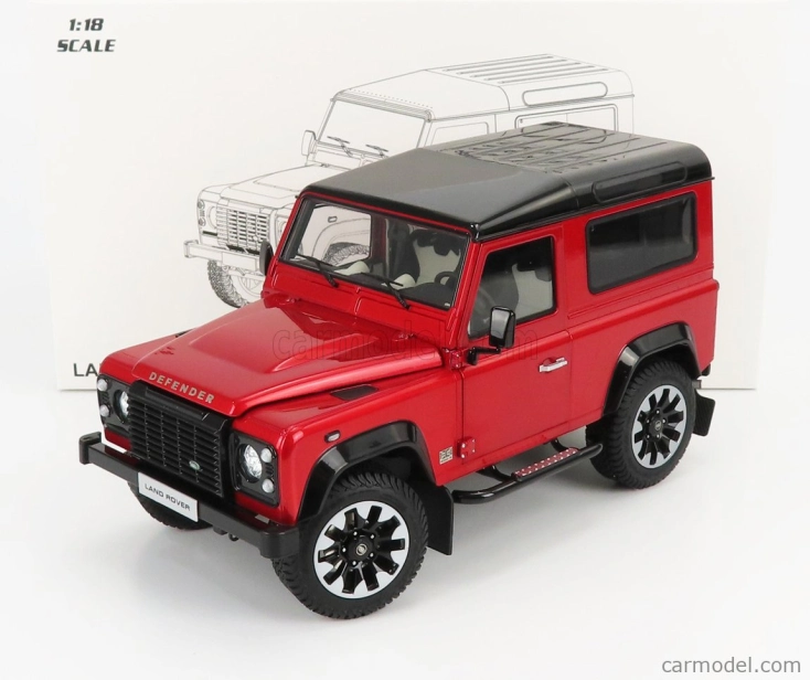 Lcd-model Land rover Defender 90 Works V8 70th Edition 2018 1:18 Red