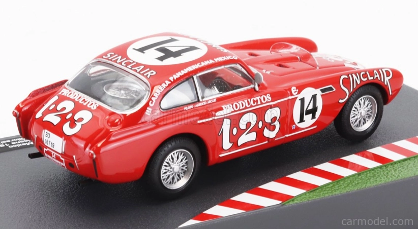 Edicola Ferrari 340 Mexico Vignale Coupe N 14 Rally Carrera Panamericana Mexico 1952 Alberto Ascari - Luigi Villoresi 1:43 Červená biela