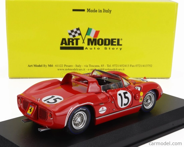Art-model Ferrari 330p Spider 4.0l V12 Team N.a.r.t. N 15 24h Le Mans 1964 Pedro Rodriguez - Skip Hudson 1:43 červená biela