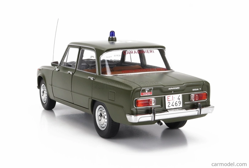 Mitica-diecast Alfa romeo Giulia 1.6 Ti Carabinieri Roma 1963 - Pronto Intervento Tel 686.666 1:18 Verde Caki Opaco - matná zelená