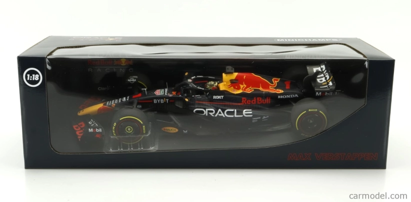 Minichamps Red bull F1 Rb19 Team Oracle Red Bull Racing N 1 Víťaz majstrovstiev sveta Abu Dhabi GP 2023 Max Verstappen 1:18 Matt Blue