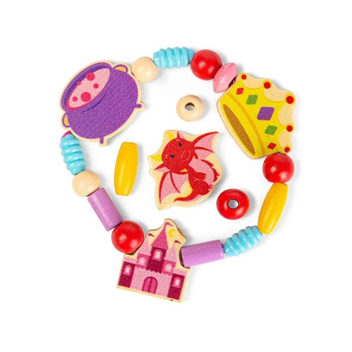 Bigjigs Toys Sada drevených korálikov Mystical Magic