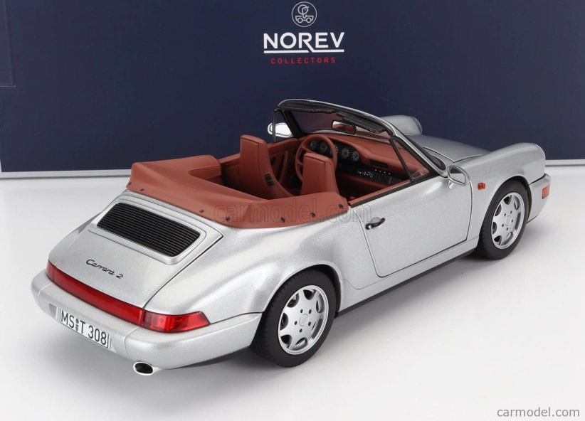 Norev Porsche 911 964 Carrera 2 Cabriolet 1990 1:18 Strieborná