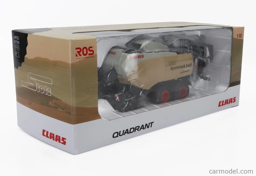 Ros-model Claas Quadrant 5300 Stotz Design - Pressa Alta Densita' 2015 1:32 Šedá Béžová Černá