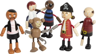 small foot Ohebné panenky pirátské figurky - poškozený obal