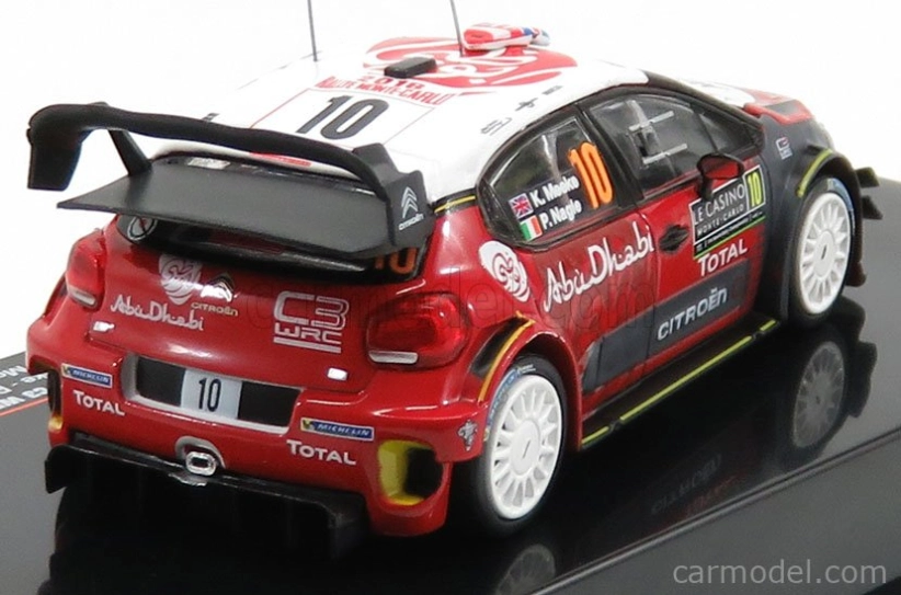 Ixo-models Citroen C3 Wrc Abu Dhabi N 10 Rally Montecarlo 2018 K.meeke - P.nagle 1:43 Červená Biela Sivá