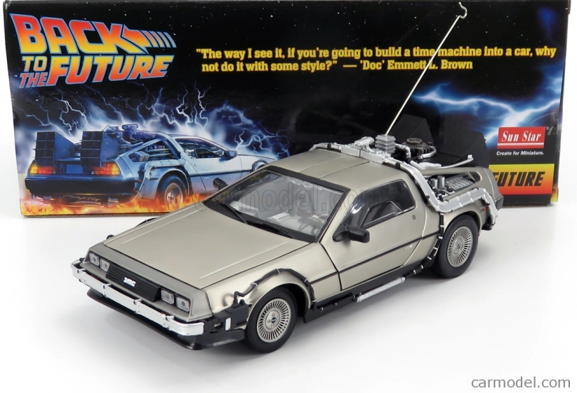 Sun-star De lorean Time Machine - Back To The Future 1 - Ritorno Al Futuro 1 1:18 Silver