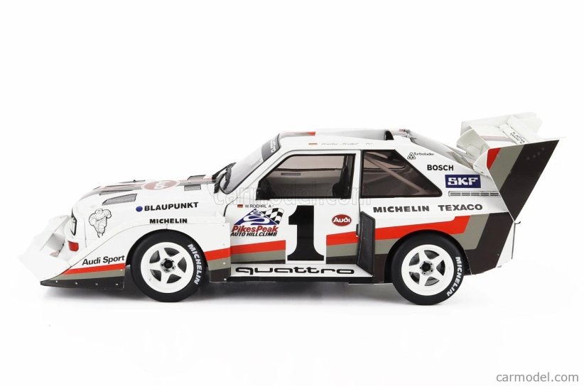 Werk83 Audi Quattro Sport S1 E2 N 1 Víťaz Rally Pikes Peak Hill Climb 1987 Walter Rohrl 1:18 Žltá Biela Červená