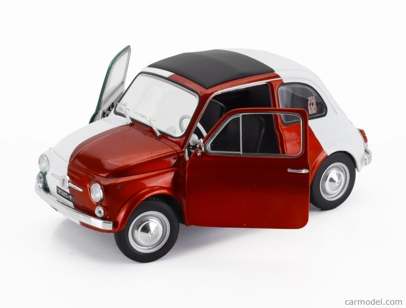 Solido Fiat 500 Italian Livery Tribute 1965 1:18 Červená Zelená Bílá
