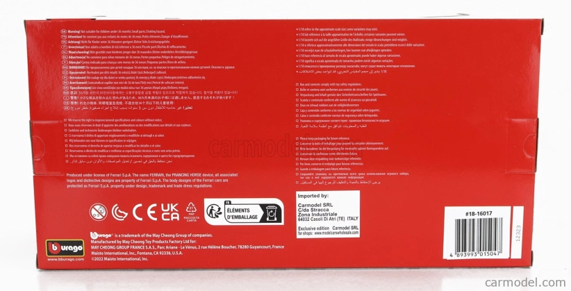 Bburago Ferrari 296 Gtb Assetto Fiorano 2022 1:18 sivo-žltá