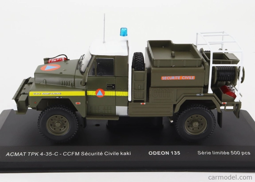 Odeon Acmat Tpk 4-35-c Tanker Truck Ccfm Securite Civile 1985 1:43 Vojenská Zelená